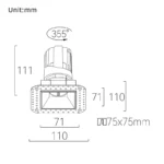 PREMIUN 75 Down Light Fixed / Trimless - Görsel 2