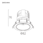 PREMIUN 75 Down Light Fixed / Trim - Afbeelding 3