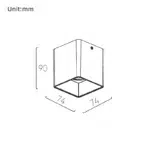 ORO 75 IP54 Square / Surface Down Light – Image 2