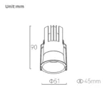 45 12W/15W Fixed / Trim Mini Downlight – Image 2