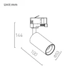 ⁦Link 53 Track Light / 8W / Built-in / Brushed⁩ - الصورة ⁦2⁩