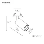 Link Narrow Beam Angle 53 Semi-recessed / 8W / Built-in / Brushed - Image 2