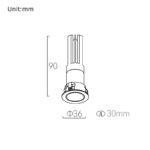 30 7W Fixed / Separate Trim Mini Downlight - Imagem 2